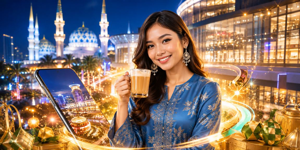Antara muka kasino mudah alih di Selangor dengan pengguna memakai baju kurung